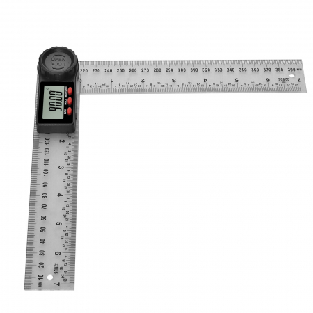Echer digital pentru tamplarie cu dispozitiv blocare unghi reglabil, inox, 200 mm, in cutie transport plastic [1]