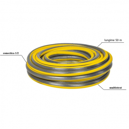 Furtun gradina multistrat Anti-torsion Plus, antirasucire, lungime 50 m, conectica 1/2", protectie UV [1]