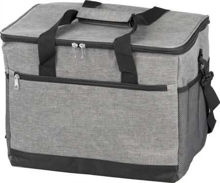 Accesorii camping si drumetii - Geanta frigorifica pliabila 30L, izolare termica, 27x40x31 cm, culoare gri, pentru camping, picnic, plaja si cumparaturi
