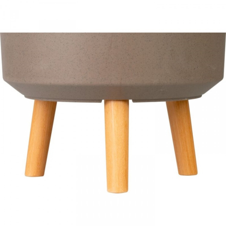 Ghiveci plastic cu 3 picioare pentru flori, CoffePowder, capacitate 15.5 litri, 30x37 cm [3]