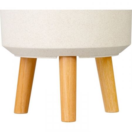 Ghiveci plastic cu 3 picioare pentru flori, WhiteWheat, capacitate 7.75 litri, 24.5x31 cm [3]