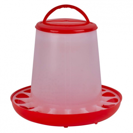 Adapatoare animale - Hranitoare cu maner pentru pui si pasari de curte din plastic, capacitate 3 kg