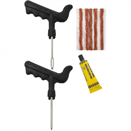 Scule auto - Kit reparatie anvelope, trusa pentru pana cauciuc, 8 piese