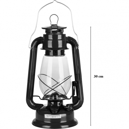 Lampa cu gaz lampant, SGTT Black, inaltime 30 cm, cu agatatoare [1]