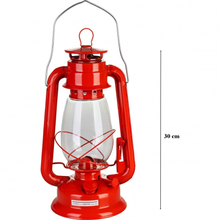 Lampa cu gaz lampant, SGTT Red, inaltime 30 cm, cu agatatoare [1]