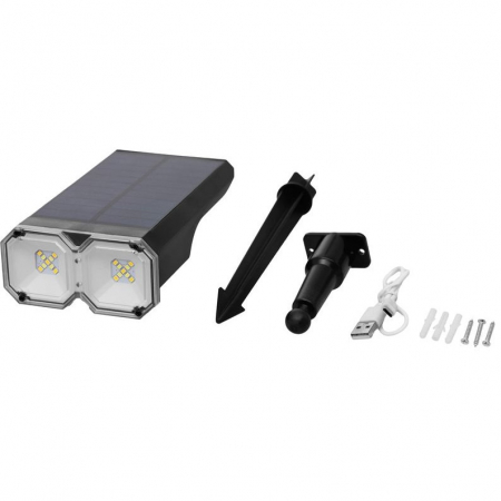 Lampa solara cu 18 Led, 16x10x27 cm, fixare in pamant, reglabila 120 grade, acumulator 1200mAh [3]