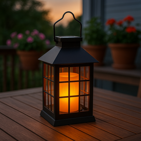Lampa solara pentru gradina sau terasa, efect flacara, 10.5x10.5x19 cm [4]