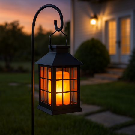 Lampa solara pentru gradina sau terasa, efect flacara, 10.5x10.5x19 cm [3]