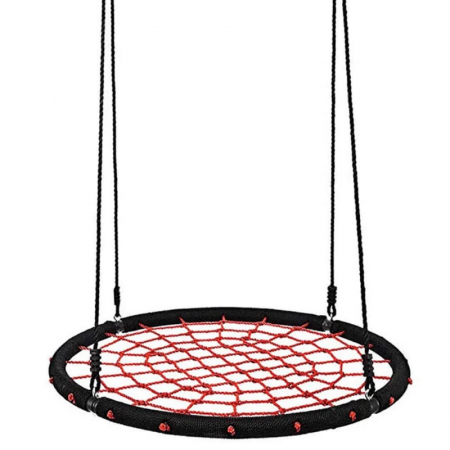 Leagane copii - Leagan rotund pentru copii 3-12 ani SpiderNet, diamentru 95 cm, max 70 kg, franghii agatare 1.8 m
