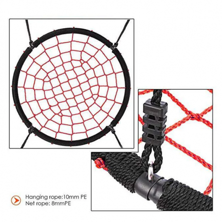 Leagan rotund pentru copii 3-12 ani SpiderNet, diamentru 95 cm, max 70 kg, franghii agatare 1.8 m [1]