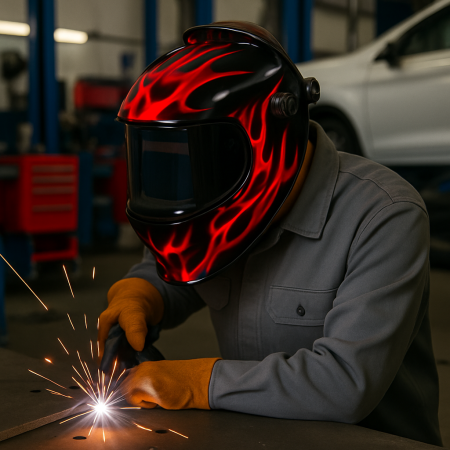 Masca sudura FireFlame, autodark, reglaj automat, alimentare celule solare + baterie [2]