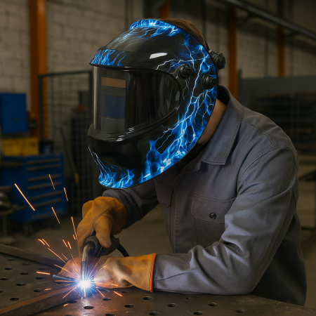 Masca sudura GalaxyLight, autodark, reglaj automat, alimentare celule solare + baterie [2]