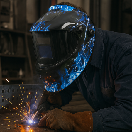 Masca sudura GalaxyLight, autodark, reglaj automat, alimentare celule solare + baterie [1]