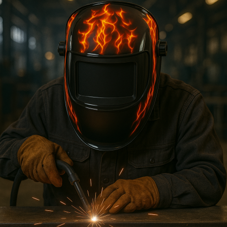 Masca sudura SkullFlame, autodark, reglaj automat, alimentare celule solare + baterie [5]