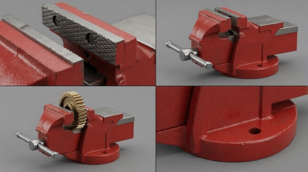 Menghina de banc SGTT 125 mm, corp din fonta, bacuri de prindere rezistente, fixare pe banc de lucru, pentru atelier, tamplarie, lacatuserie si reparatii [2]