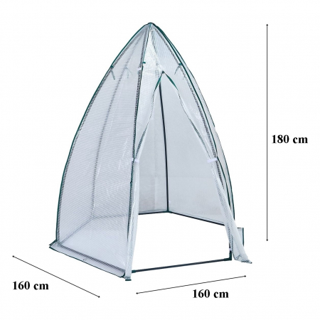 Minisera tip solar pentru rasaduri si gradina, forma piramidala, structura metalica, folie protectie UV, 160x160x180 cm [1]