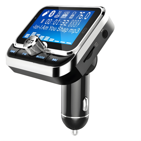 Auto & Electronice - Modulator FM auto cu Bluetooth pentru redare muzica si apeluri hands-free, buton rotativ multifunctional, 2 porturi USB-A, slot microSD, sunet clar si conectivitate stabila, compatibil Android si iOS,