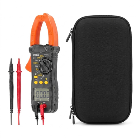Multimetru digital cu cleste ampermetric profesional 1000A, NCV, lanterna LED, atentionare sonora, afisaj LCD iluminat, functie HOLD, husa transport inclusa, alimentare 2xAAA [3]