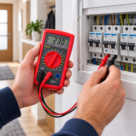 Multimetru digital, tensiune AC/DC pana la 300 V, masurare curent DC si rezistenta, test diode, semnalizare acustica, ecran LCD, sonde test, baterie 9 V inclusa [6]