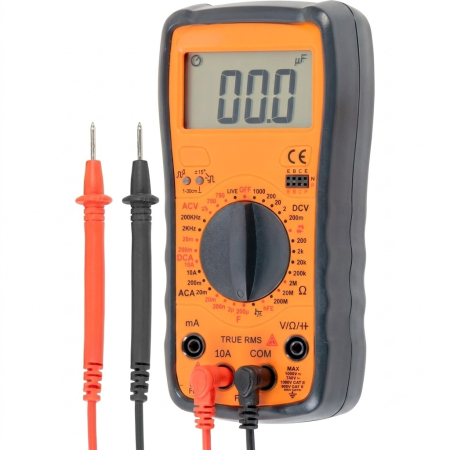 Produse EmagMarketplace - Multimetru digital, True RMS, NCV, 10A, tensiune AC/DC, test dioda si continuitate, functie HOLD, detectie faza, protectie la suprasarcina, alimentare 9V