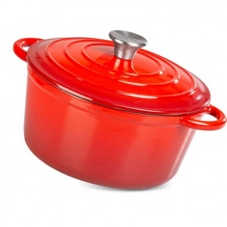 Produse EmagMarketplace - Oala cu capac din fonta emailata,SGTT, capacitate 4l, manere prindere, diametru 24 cm