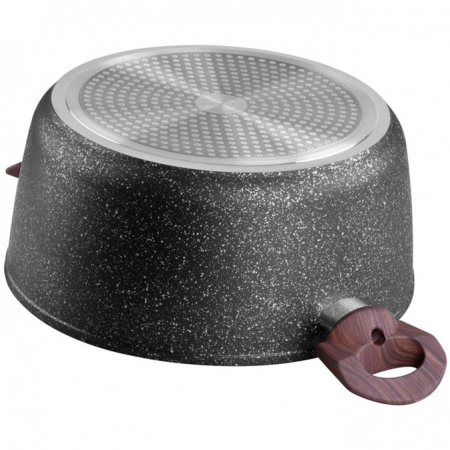 Oala rotunda cu capac triplu-strat BML24, diametru 24 cm, 4 l, manere lemn [2]
