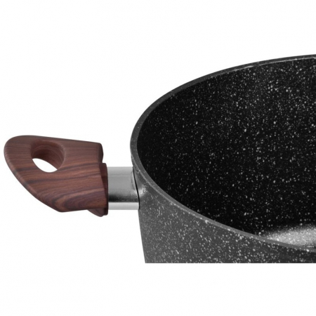 Oala rotunda cu capac triplu-strat BML24, diametru 24 cm, 4 l, manere lemn [1]