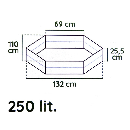 Pat pentru flori din plastic, 6 bucati, culoare maro, 69x25 cm/buc, capcacitate 250 l [2]
