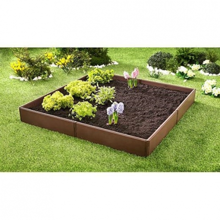 Pat pentru flori din plastic, 8 bucati, culoare maro, 57x13 cm/buc [1]