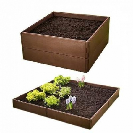 Pat pentru flori din plastic, 8 bucati, culoare maro, 57x13 cm/buc [2]