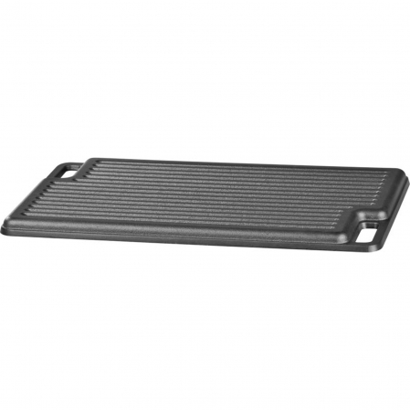 Produse EmagMarketplace - Plita reversibila din fonta pentru grill, dreptunghiulara, cu manere 46x26x1.9 Cm