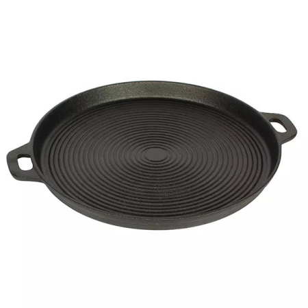 Gratare gradina - Plita fonta diametru 33 cm cu manere – distributie uniforma a caldurii, perfecta pentru aragaz si grill