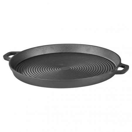 Gratare gradina - Plita rotunda din fonta pentru gratar, cu manere 34x3 Cm