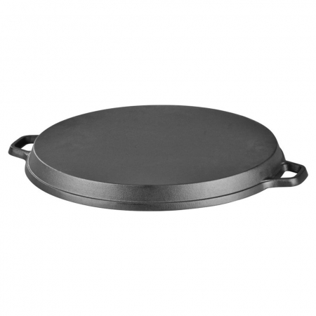 Plita rotunda din fonta pentru gratar, cu manere 34x3 Cm [2]