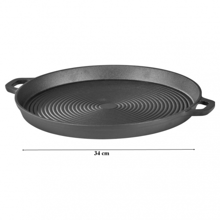 Plita rotunda din fonta pentru gratar, cu manere 34x3 Cm [1]