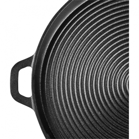 Plita rotunda din fonta pentru gratar, cu manere 34x3 Cm [3]