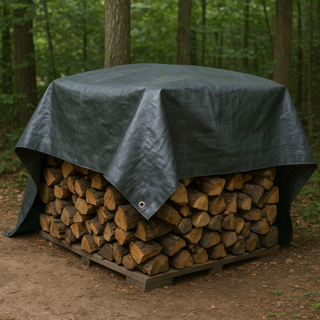 Prelata impermeabila, 2x4m, densitate 200g/mﾲ, inele de prindere, gri inchis [3]