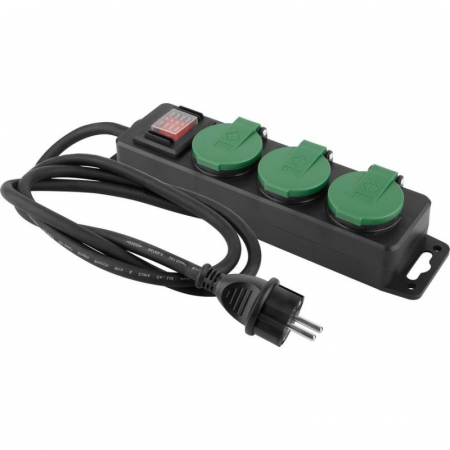 Prelungitoare - Prelungitor de exterior cu intrerupator si 3 prize, lungime 8 m, max 3680 W/16 A