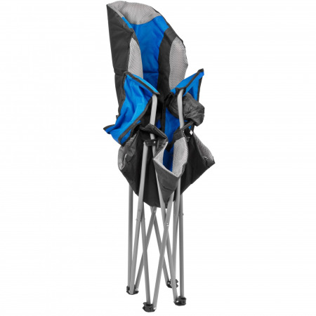 Scaun pentru pescuit sau camping, cu sport pahar, 80x50x105 cm, material textil, albastru, husa transport [4]