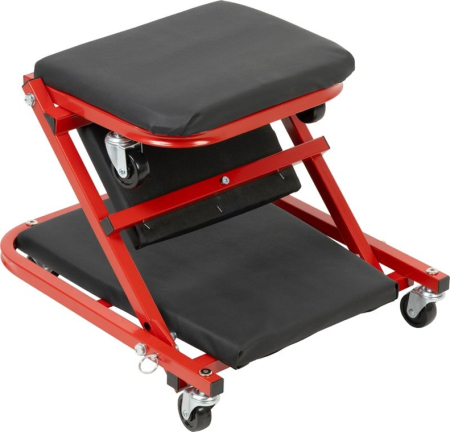 Produse EmagMarketplace - Scaun pentru service, pliabil, 6 roti, 2 in 1, convertibil in pat service, construit din otel rezistent, pentru service, garaje si ateliere