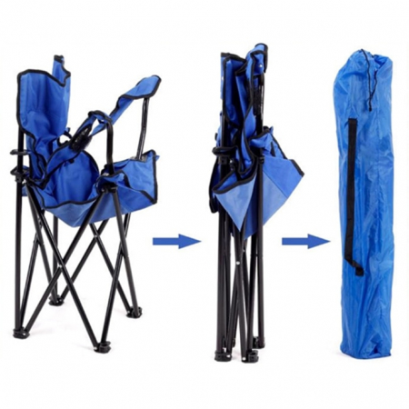 Scaun pliabil pentru pescuit sau camping 53x53x90 cm, albastru, max 120kg, in husa transport [1]