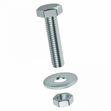 Suruburi, dibluri si accesorii prindere - Set 10 bucati suruburi 14x100 mm cu piulita si saiba M14