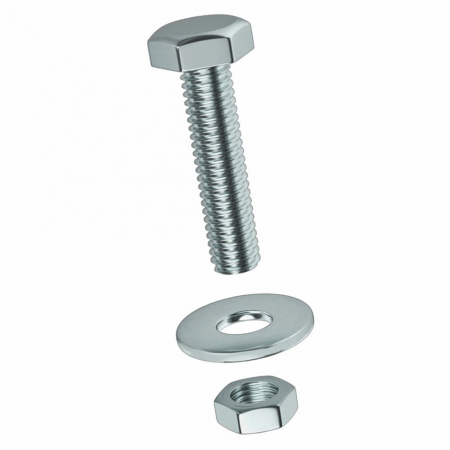 Suruburi, dibluri si accesorii prindere - Set 10 bucati suruburi 14x50 mm cu piulita si saiba M14