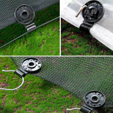 Set 20 cleme pentru fixare plasa de umbrire SGTT Garden, prindere rapida si sigura, verde [3]