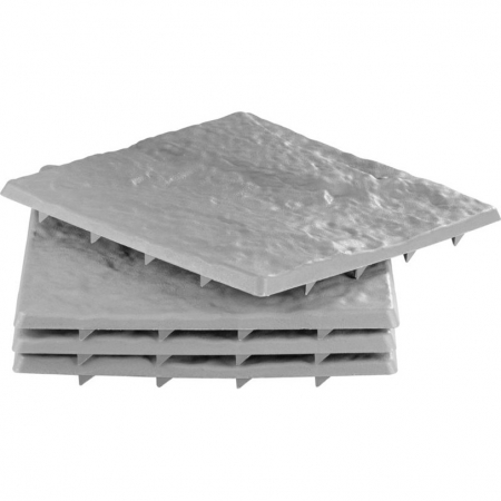 Produse EmagMarketplace - Set 4 bucati podea gradina, din plastic PP, 30x30 cm, culoare gri, efect piatra