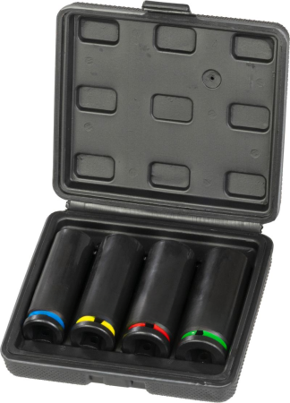 Produse EmagMarketplace - Set 4 chei tubulare, otel CrV, 17/19/21/22 mm, codificate pe culori, rezistente pentru atelier si auto
