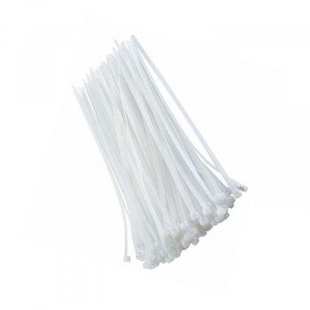 Suruburi, dibluri si accesorii prindere - Set 50 bucati coliere plastic albe, 4.8x400 mm