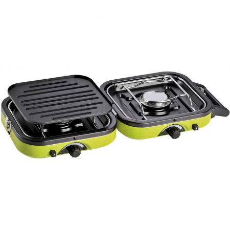 Set aragaz camping portabil si butelie gaz, 2in1, plita si arzator, butelie gaz 230 g [1]