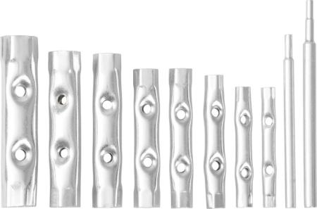 Chei si truse chei - Set 8 chei tubulare si 2 extensii, 6-22 mm, otel Cr-V, profil hexagonal, pentru reparatii auto, mecanica si atelier