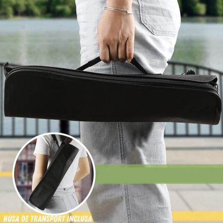 Set complet ustensile pentru gratar din inox cu manere din lemn, 11 piese esentiale pentru gatit in aer liber, livrat in geanta practica pentru depozitare si transport, ideal pentru fripturi, legume s [3]